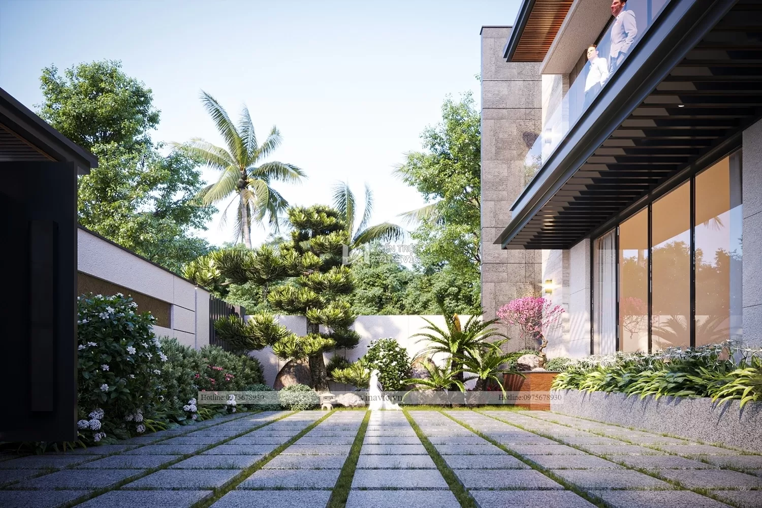 Mẫu biệt thự 3 tầng mái nhật