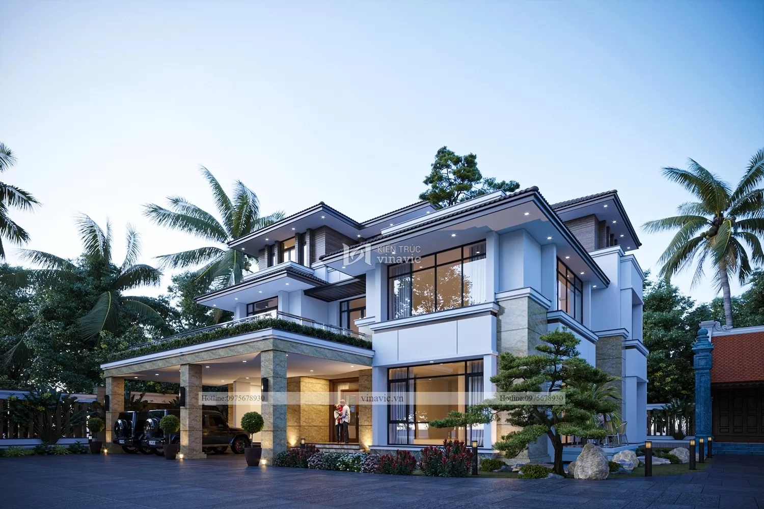 Mẫu biệt thự 3 tầng hiện đại