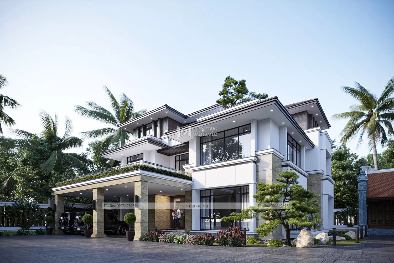 Phối cảnh mặt tiền biệt thự BT2251
