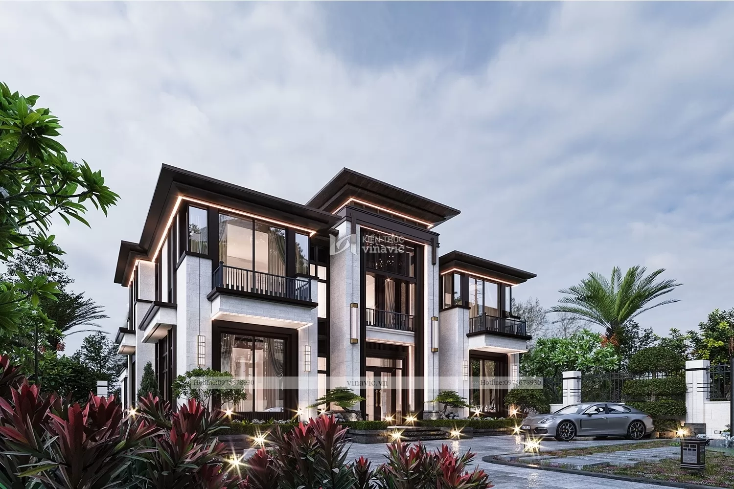 Biệt thư 2 tầng đáp ứng đủ nhu cầu công năng sử dụng cho gia đình