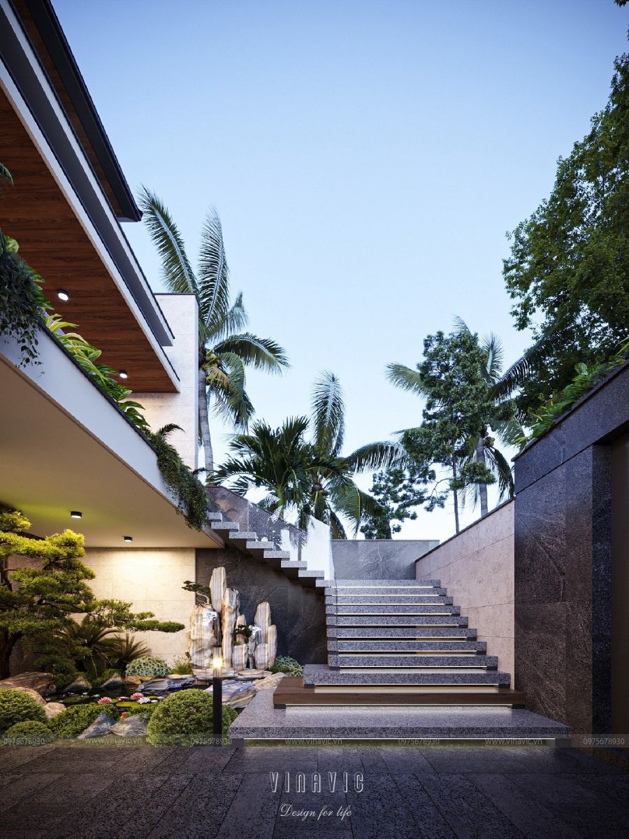 Phương án thiết kế biệt thự có tầng hầm BT2253