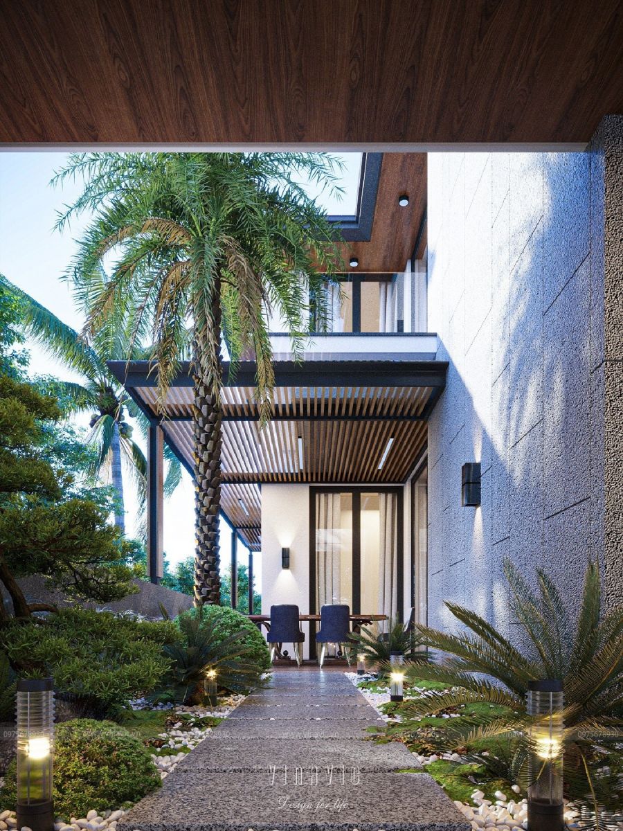 Phối cảnh thiết kế biệt thự có tầng hầm BT2253