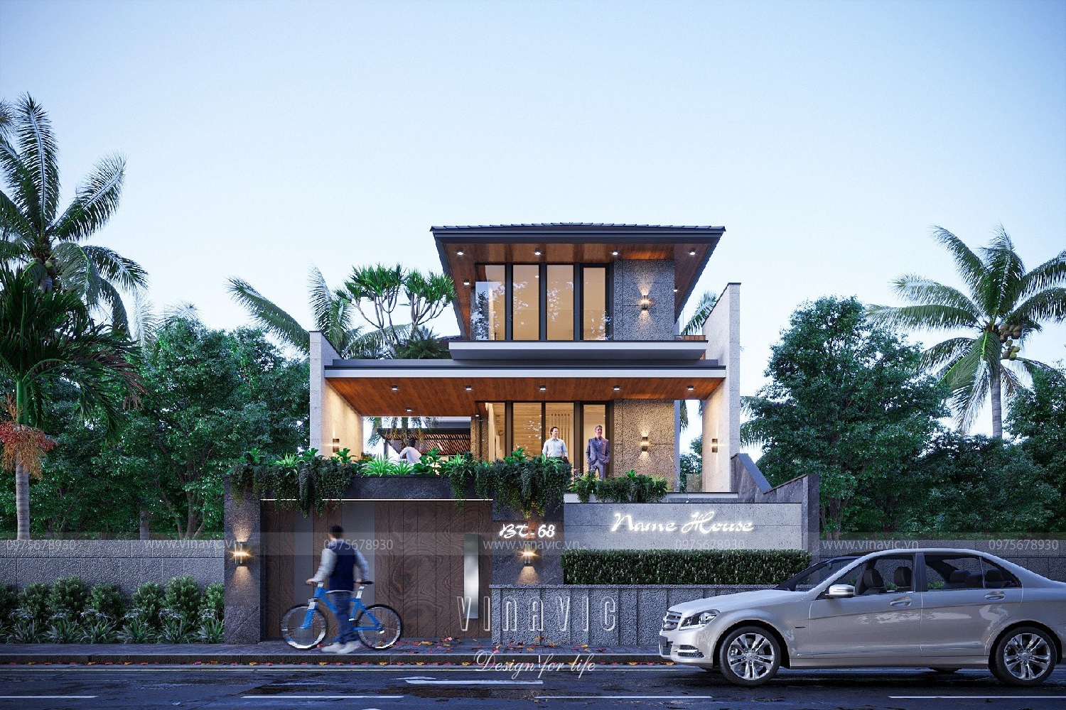 Phối cảnh thiết kế biệt thự có tầng hầm BT2253