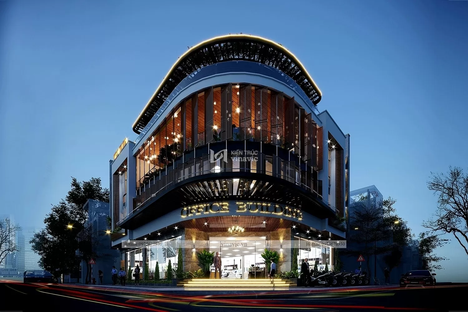 Thiết kế tòa nhà văn phòng tiện ích