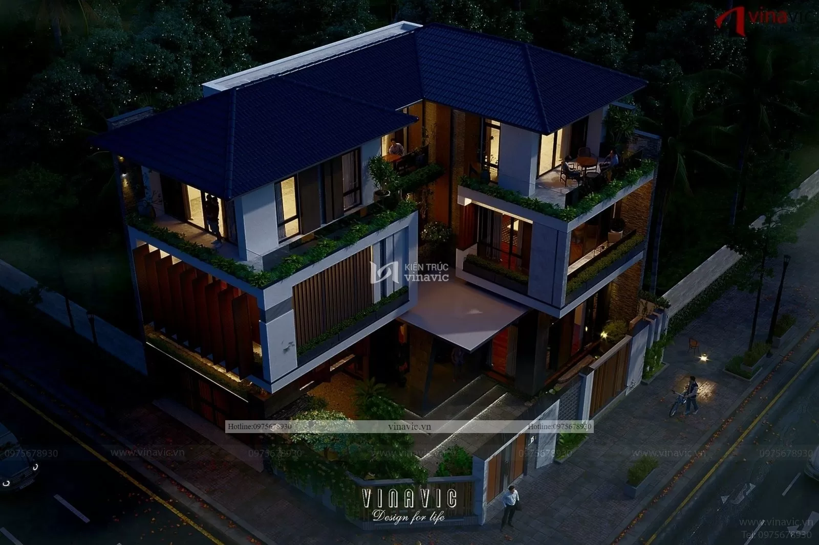 Toàn cảnh biệt thự từ trên cao