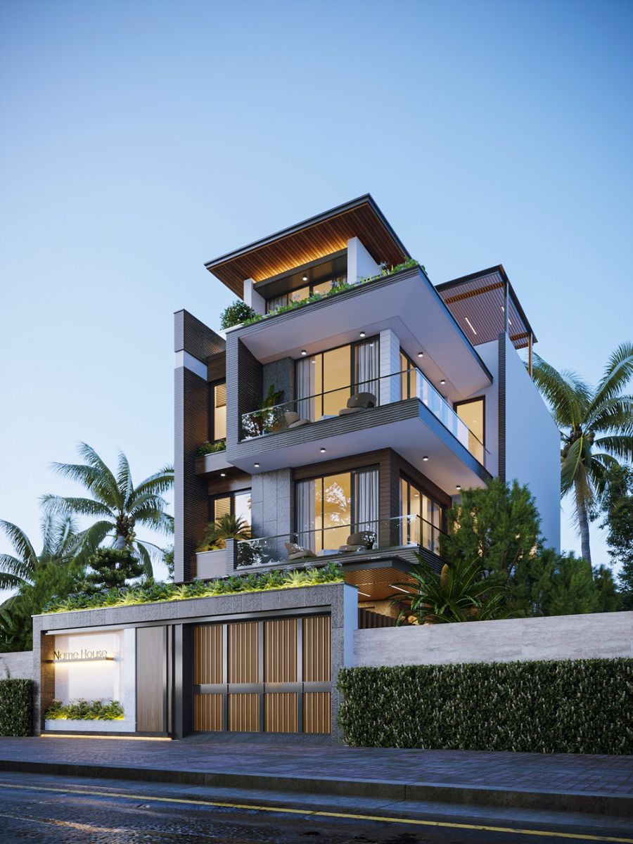 Biệt thự hoàn thiện với vật liệu cao cấp