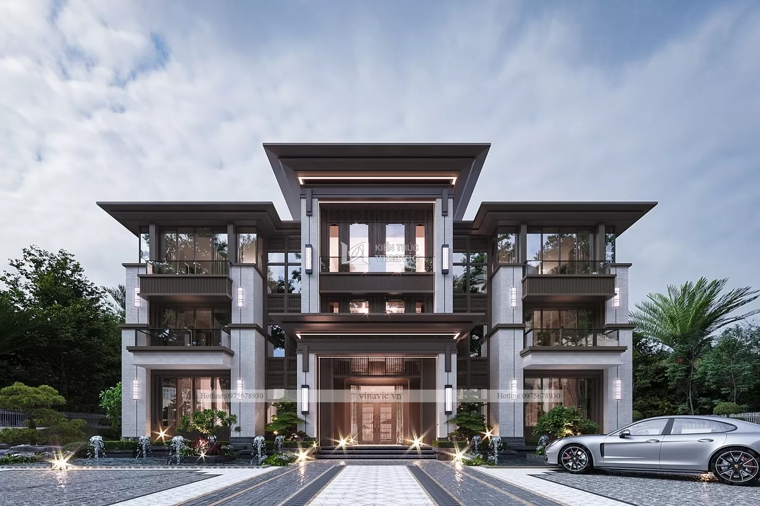 Phối cảnh thiết kế biệt thự 500m2