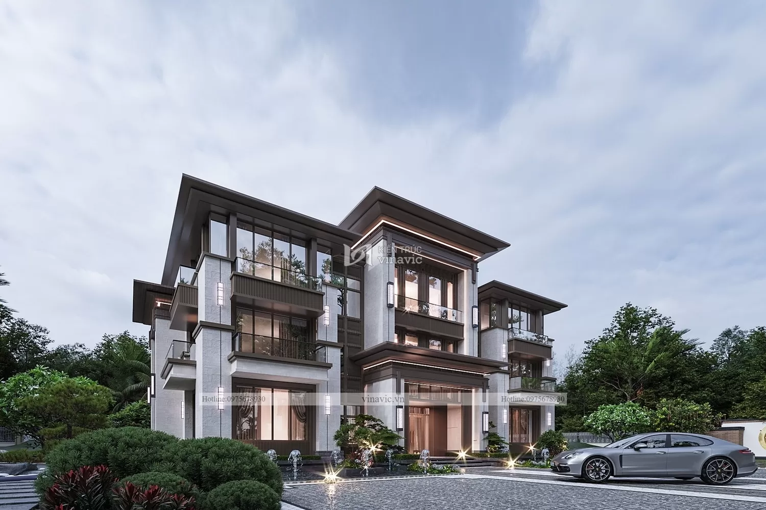 Gam màu biệt thự vườn 500m2 sang trọng