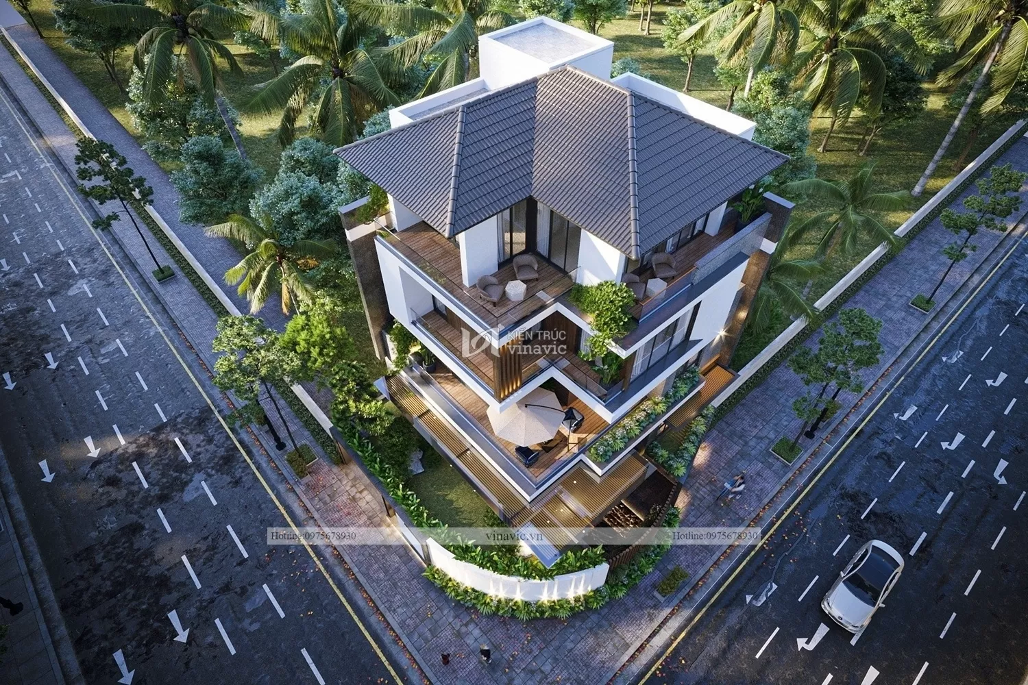 Thiết kế không gian biệt thự hiện đại rộng lớn