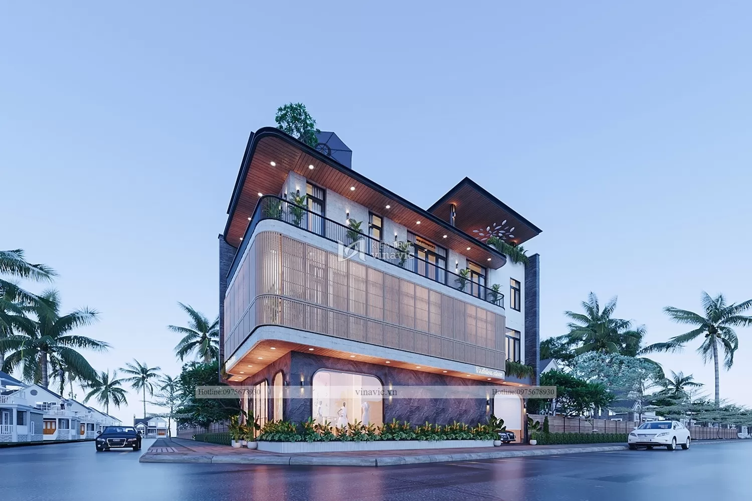 Biệt thự 3 tầng 1 tum hiện đại