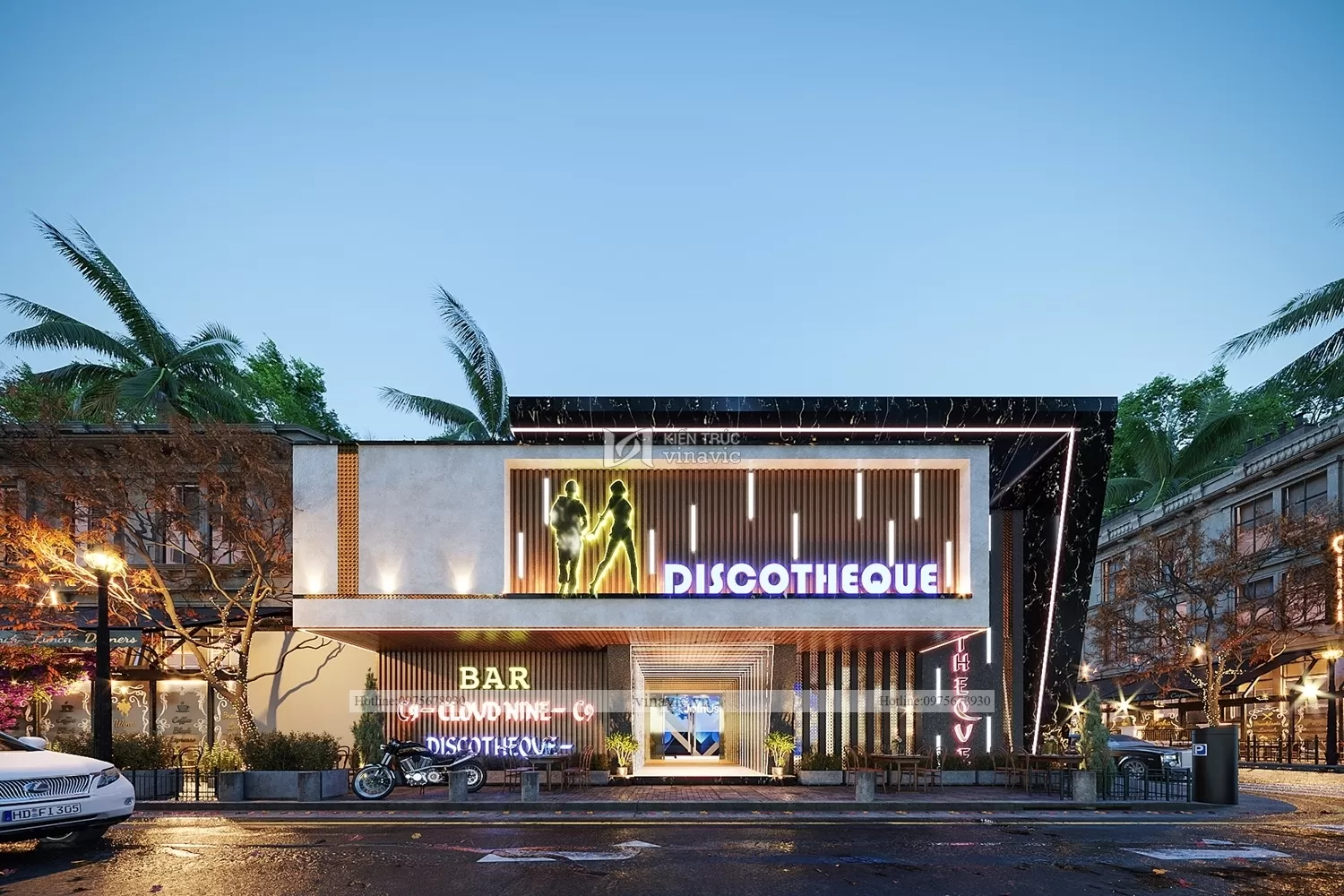 Phối cảnh thiết kế vũ trường hiện đại 2 tầng