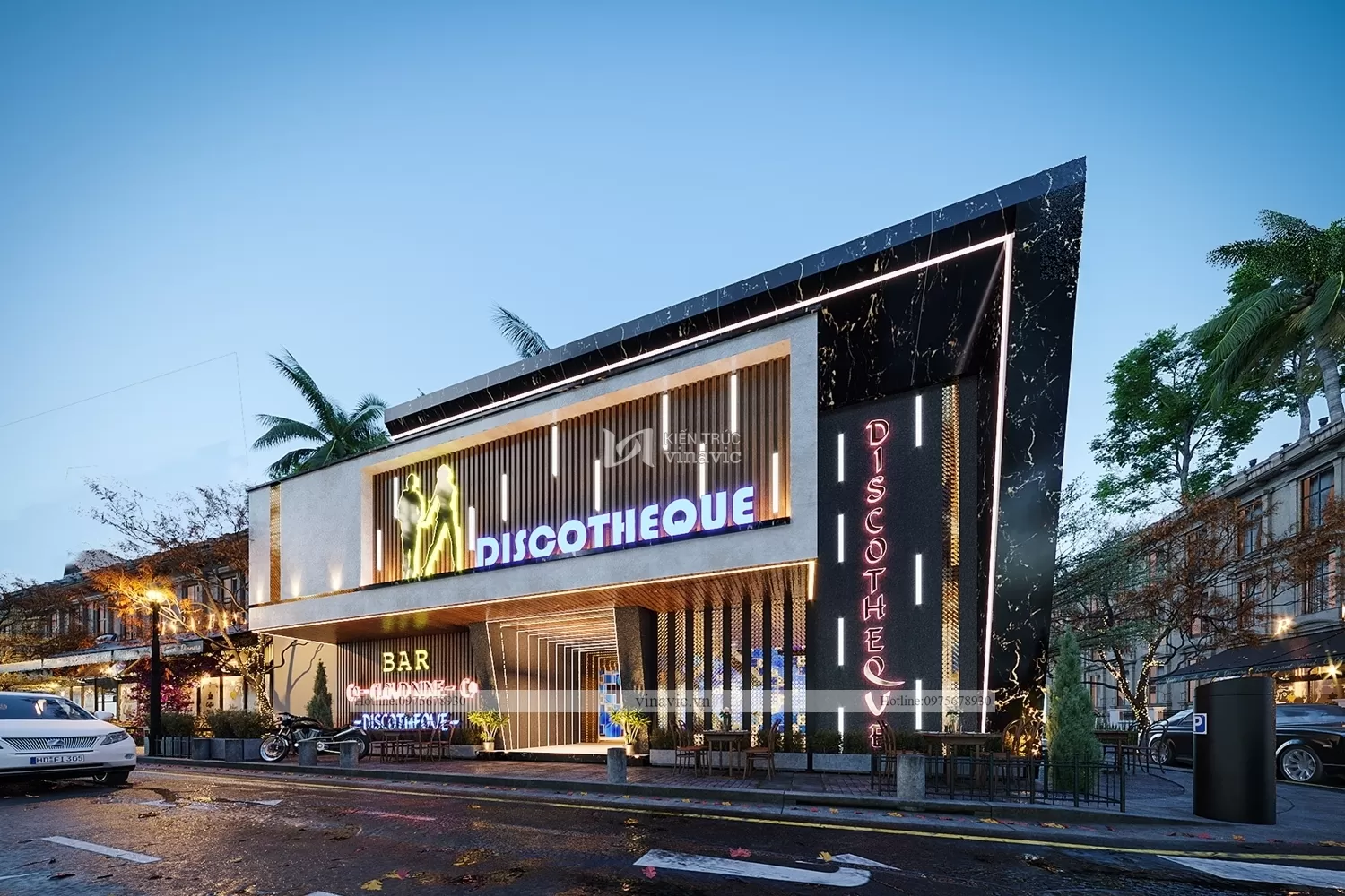 Hình ảnh mặt tiền ấn tượng của vũ trường