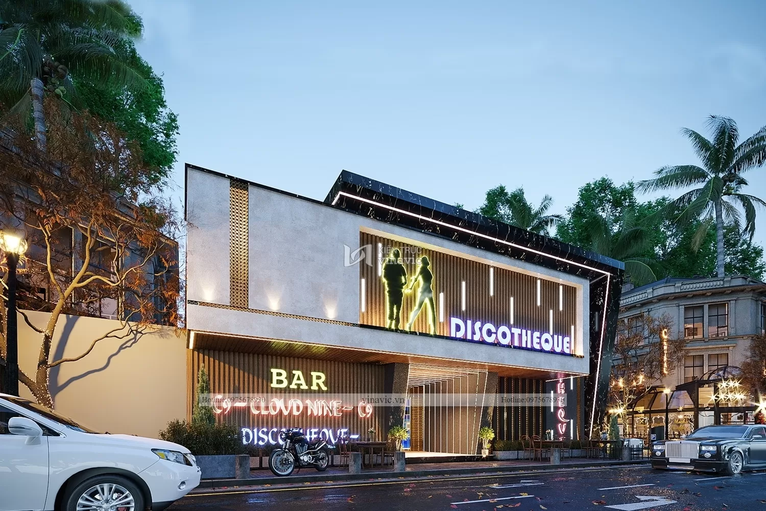 Góc nghiêng của thiết kế vũ trường đẹp mắt