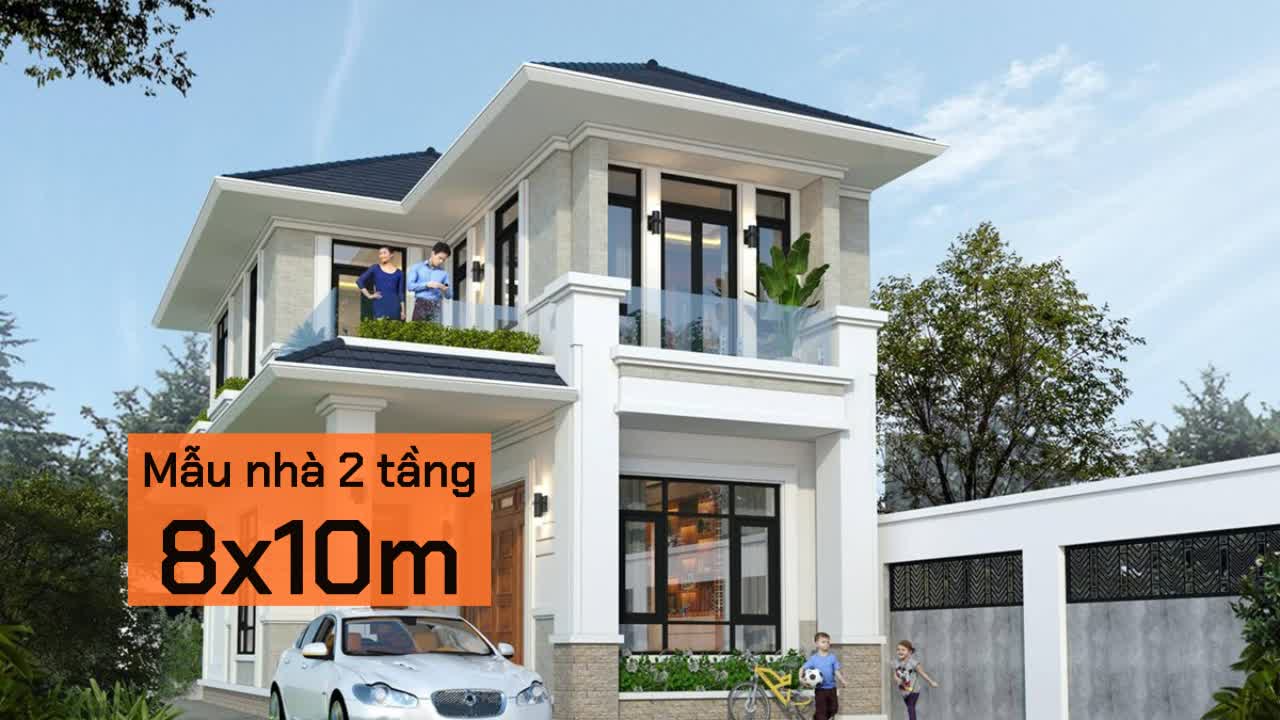 Mẫu nhà phố 2 tầng 8x10m đơn giản mà đẹp tại Thái Bình KKNO028 - Kakoi -  Công ty thiết kế và thi công nhà ở đẹp