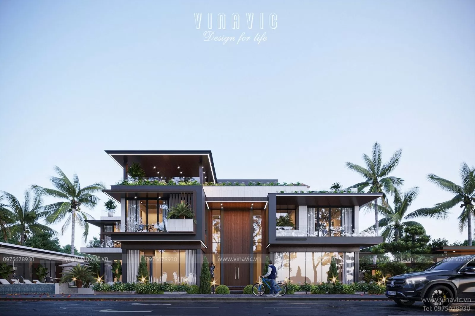 Biệt thự có  có thiết kế đơn giản, nhưng tinh tế