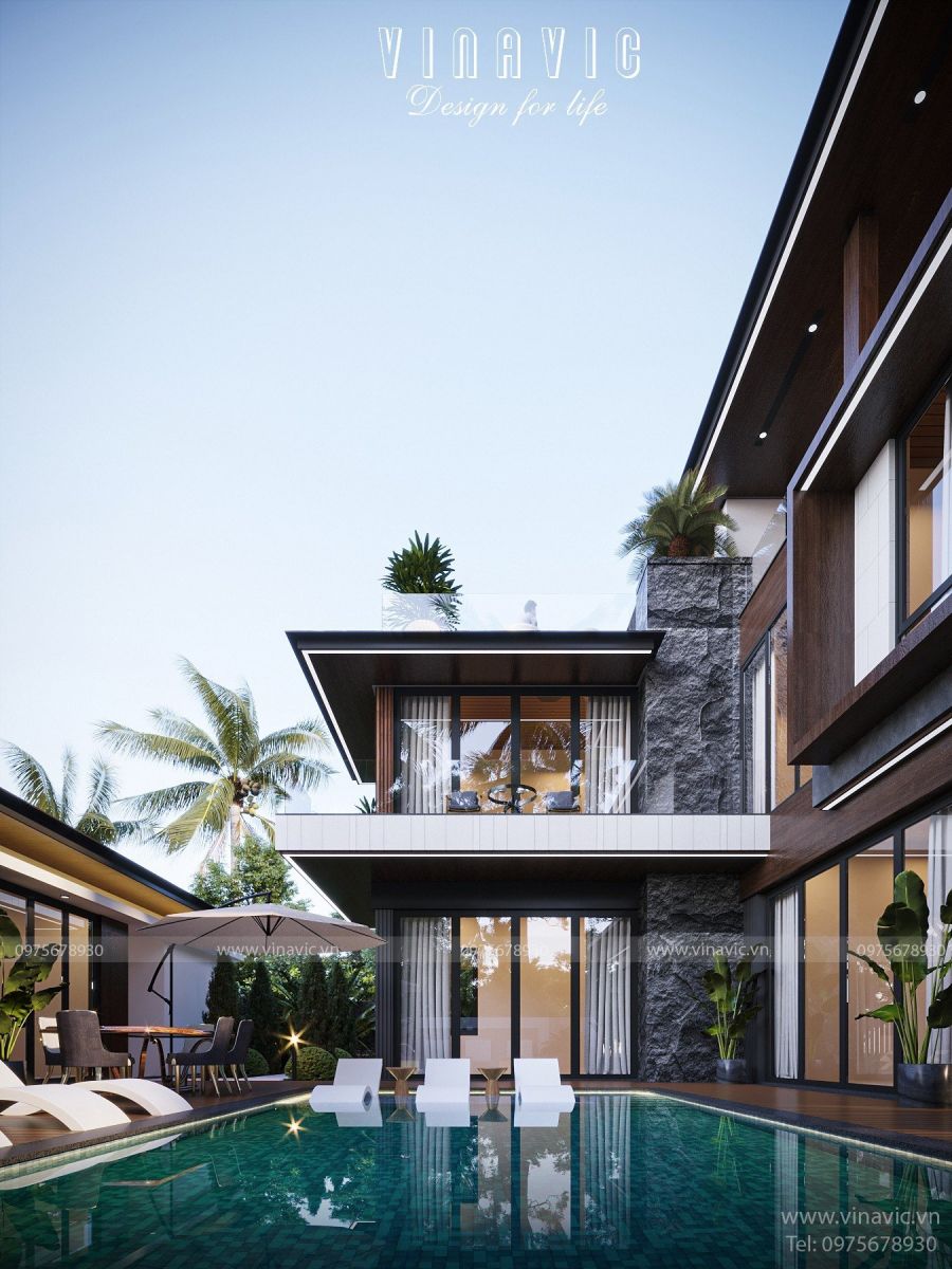 Biệt thự hiện đại 3 tầng có hồ bơi thư giãn