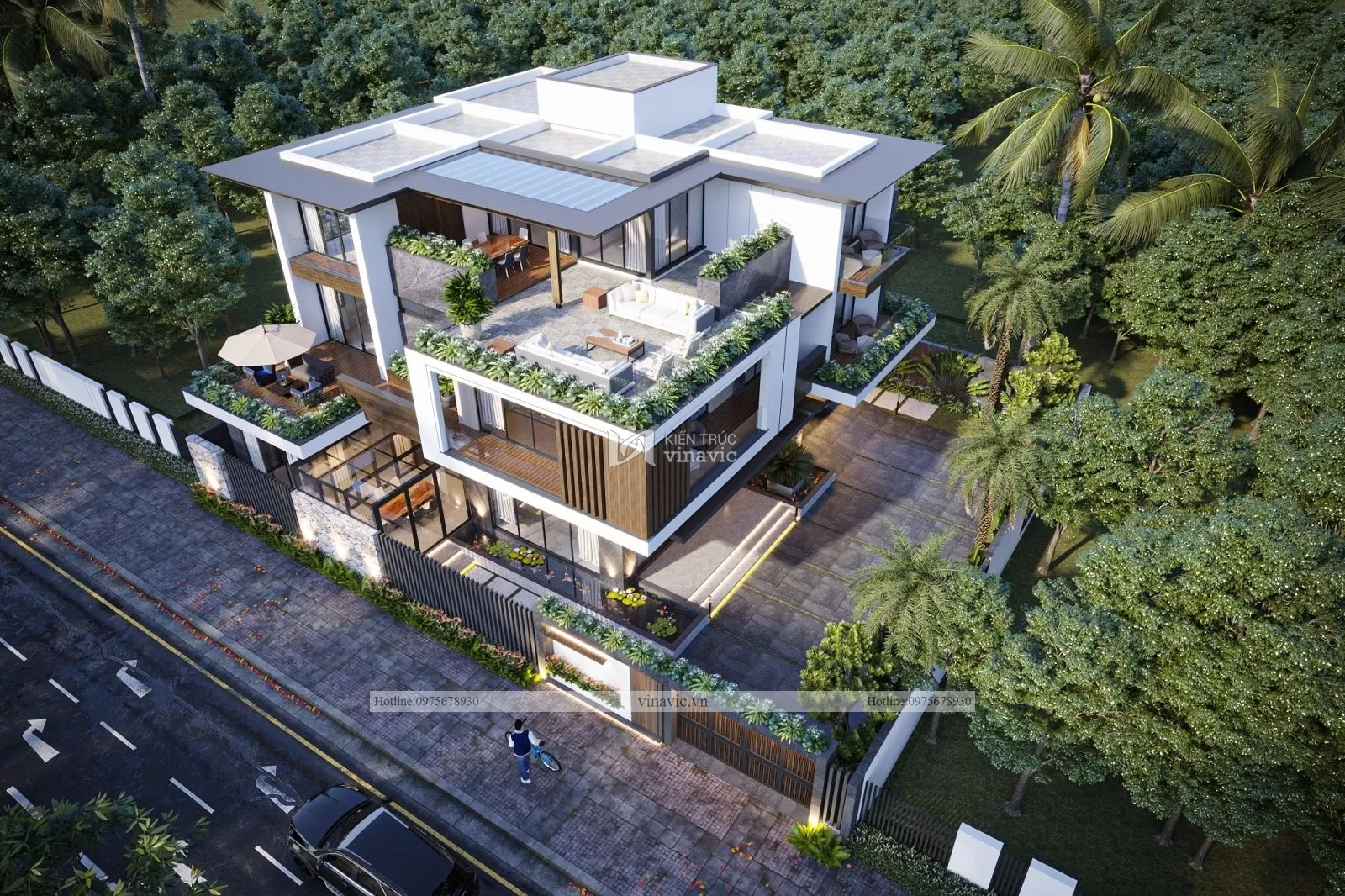 Biệt thự hiện đại được bố trí mặt bằng công năng khoa học hợp lý