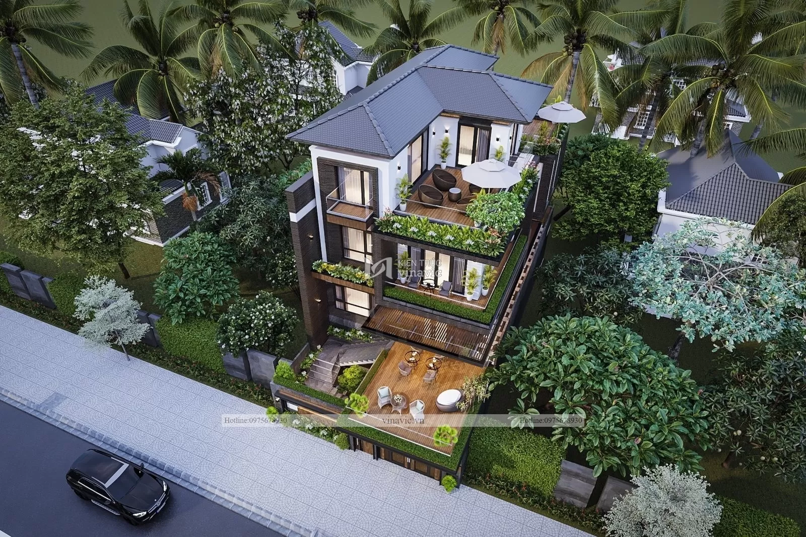 Phối cảnh thiết kế biệt thự 10x20m