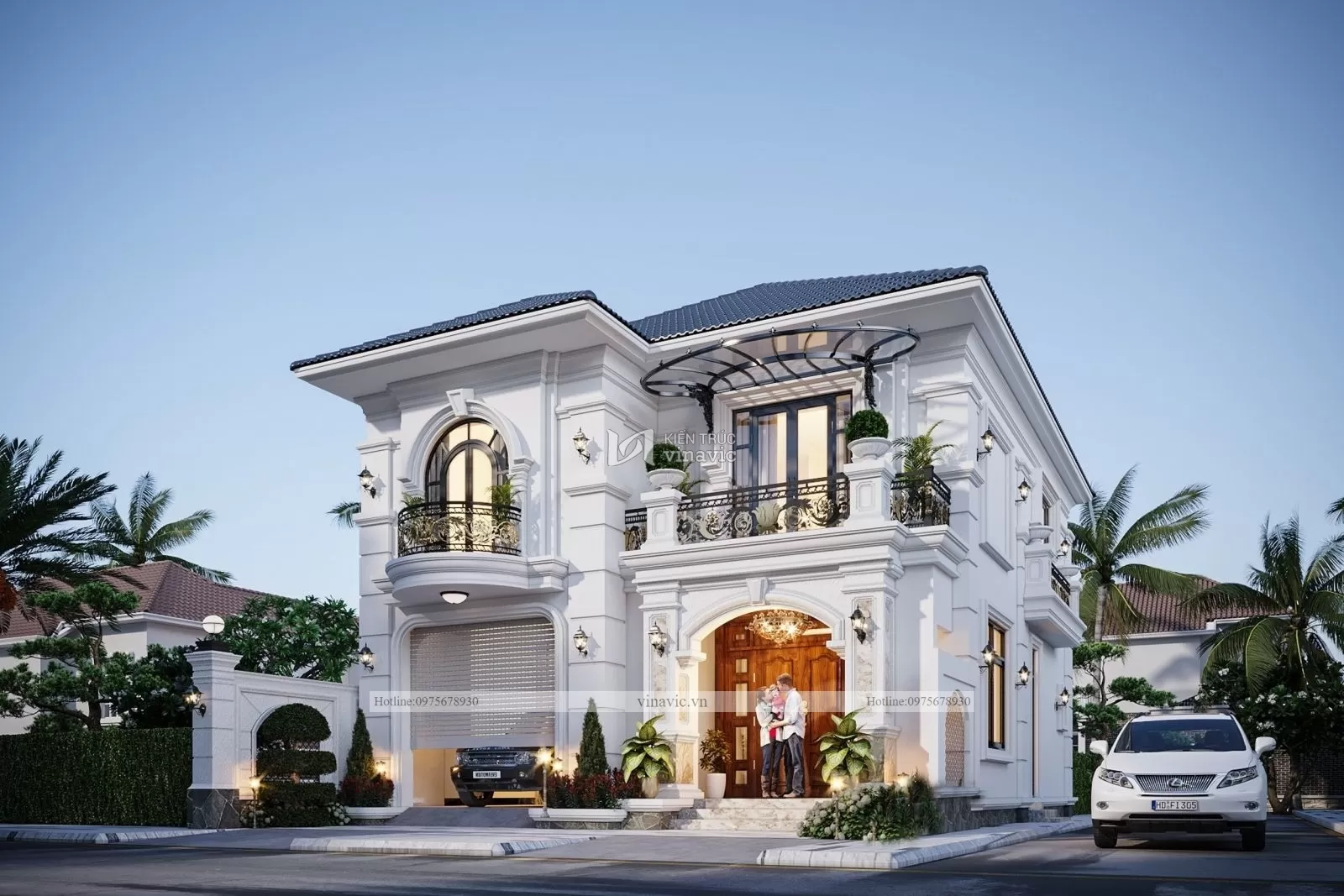 Mẫu biệt thự tân cổ điển 2 tầng mái nhật tại Bình Phước