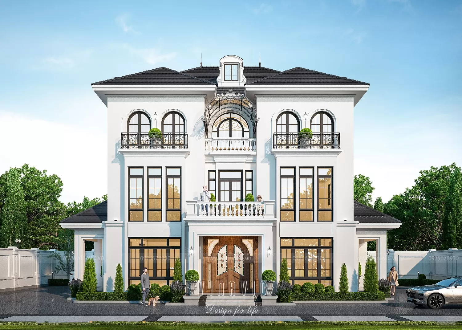 Mái Nhật khiến tổng thể căn biệt thự tân cổ điển thêm hài hòa