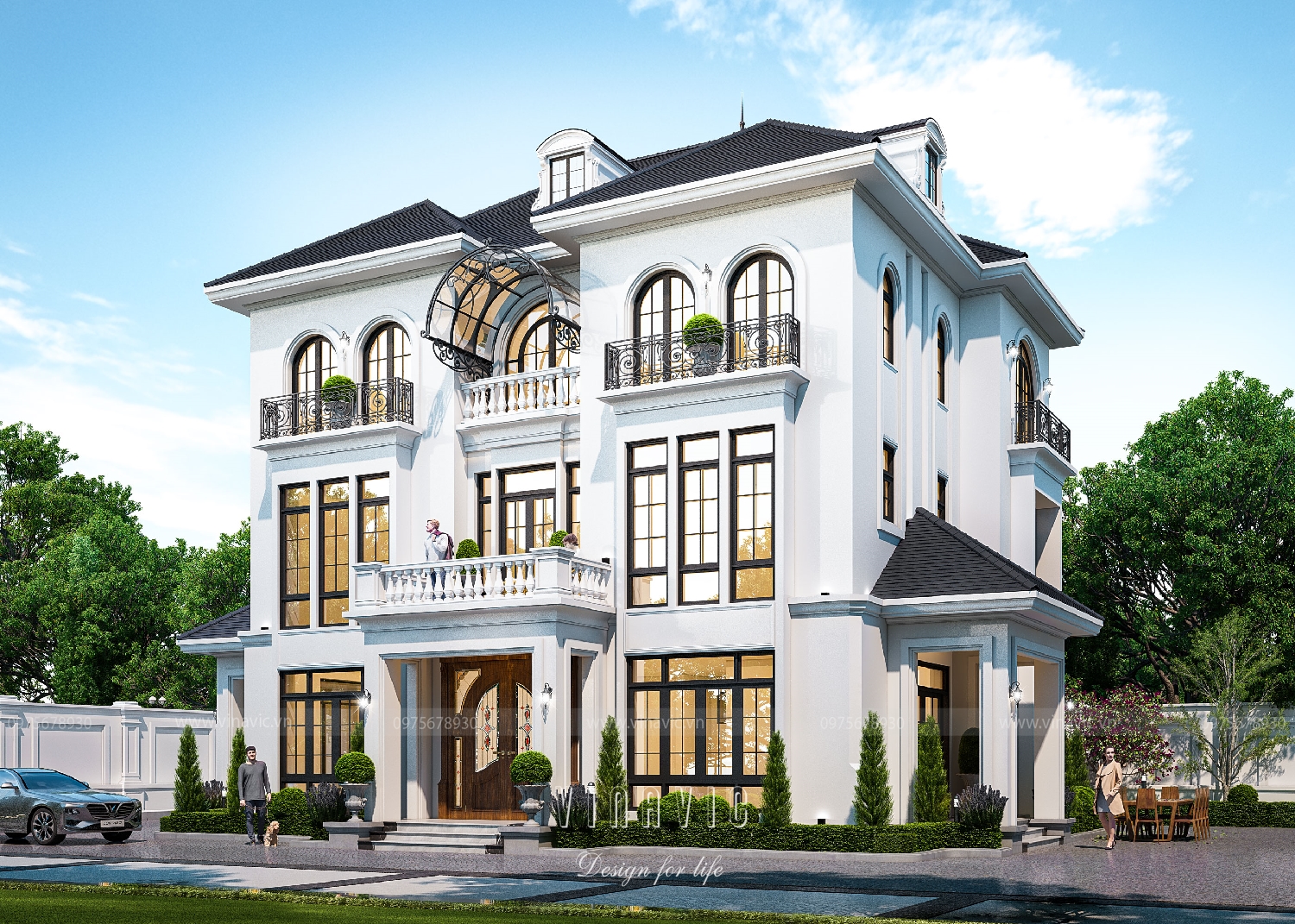 Chi phí xây dựng biệt thự 3 tầng tân cổ điển  cao