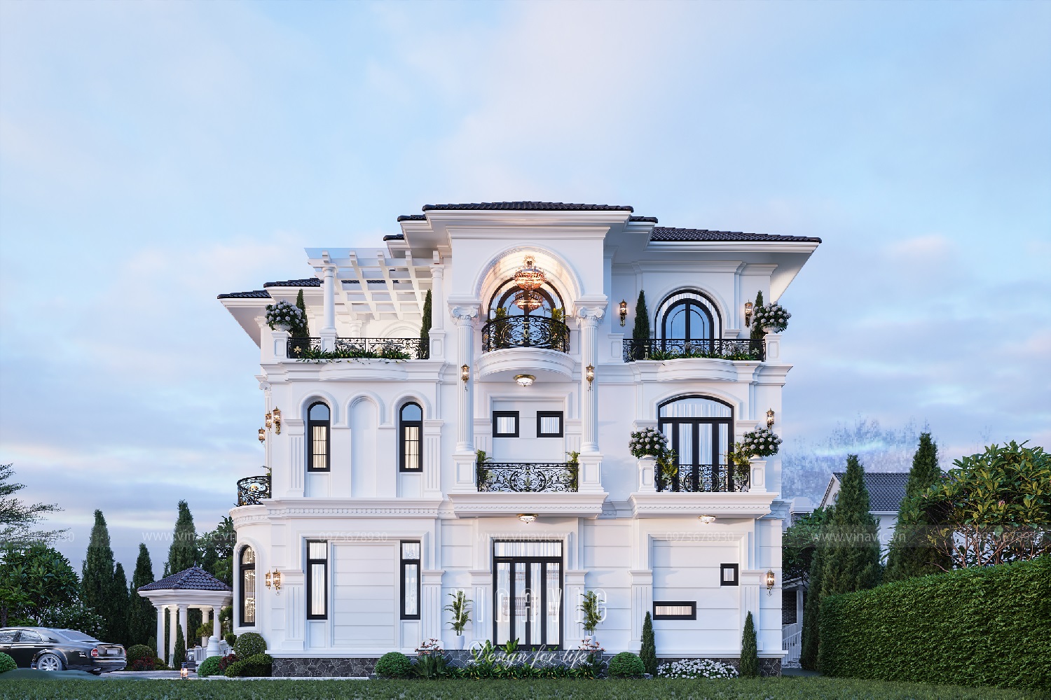 Thiết kế màu trắng trang nhã