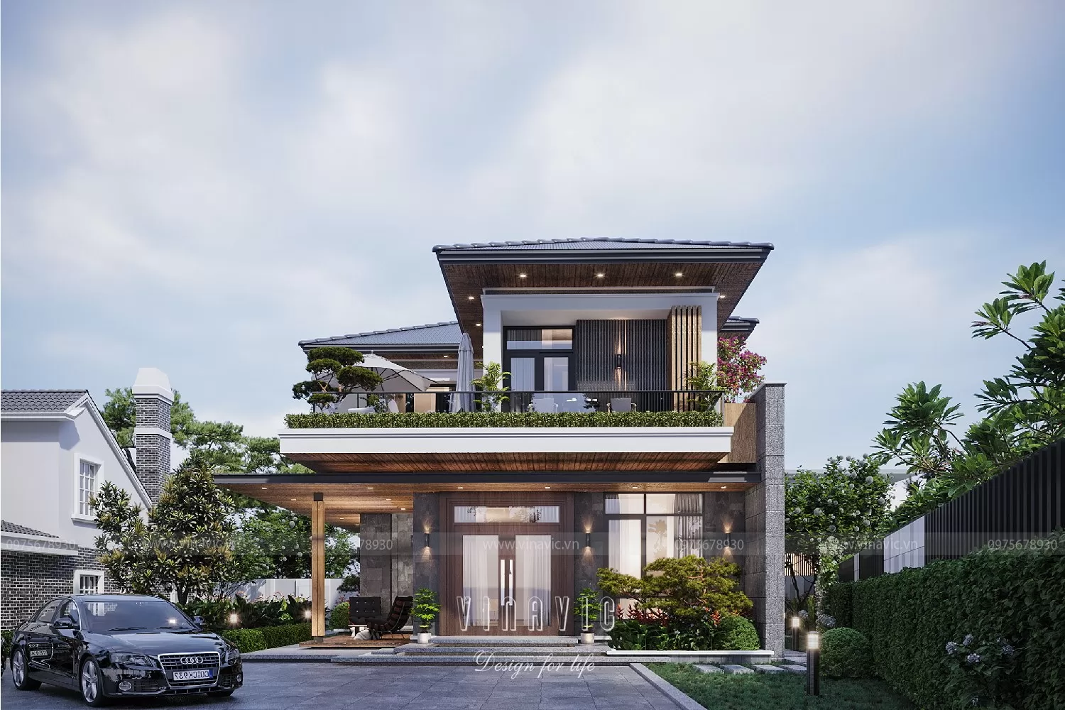 Mẫu thiết kế nhà mặt tiền 8m sâu 5m ở nông thôn