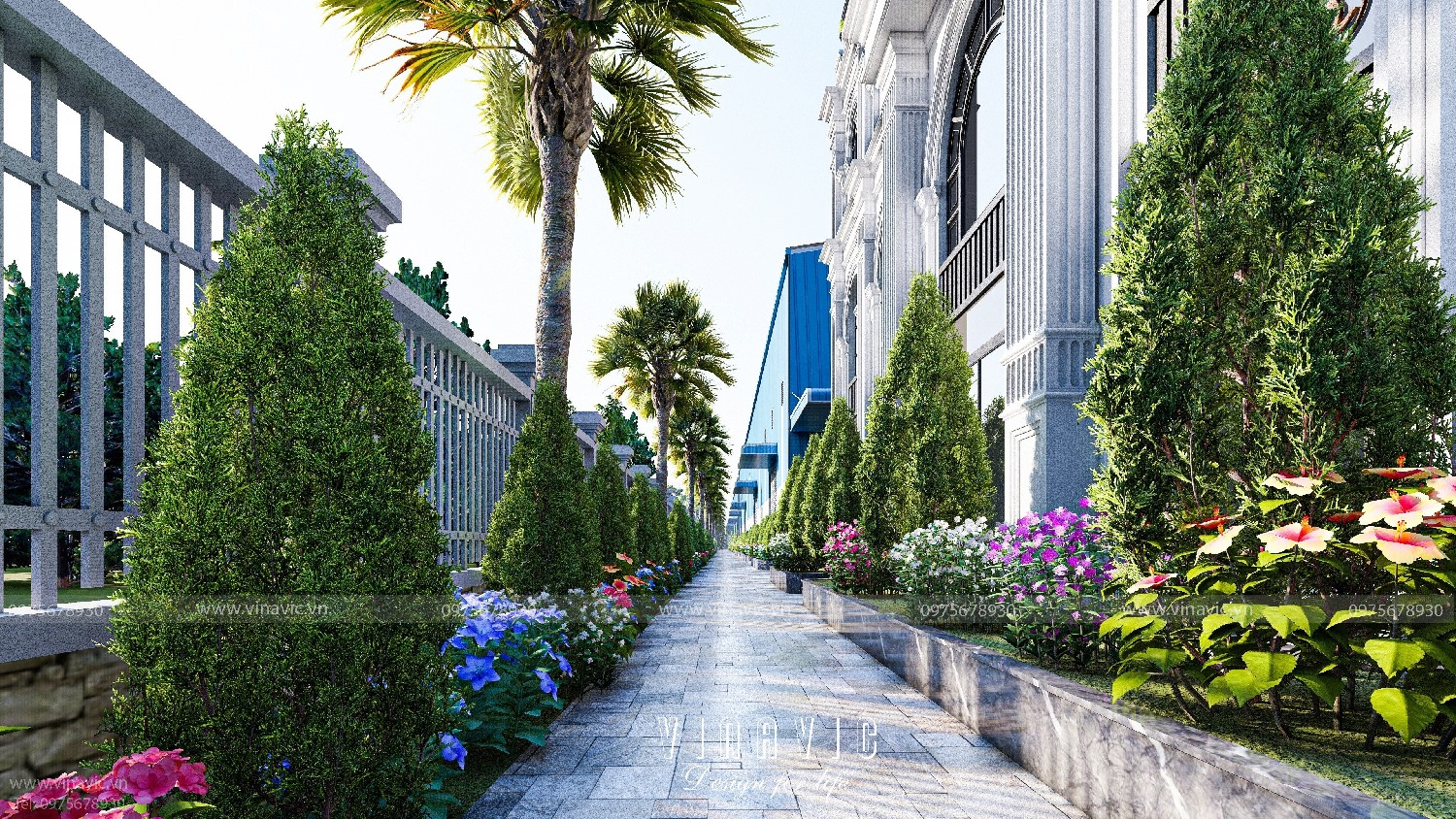 Không gian xanh xung quanh tòa nhà văn phòng