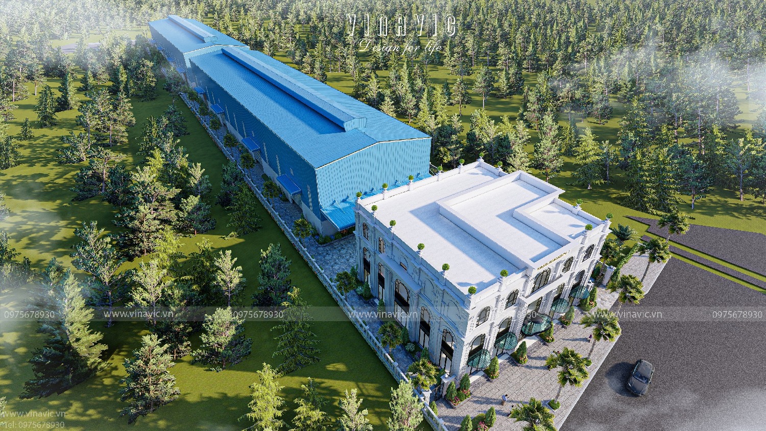 Thiết kế mái bằng khiến công trình khỏe khoắn