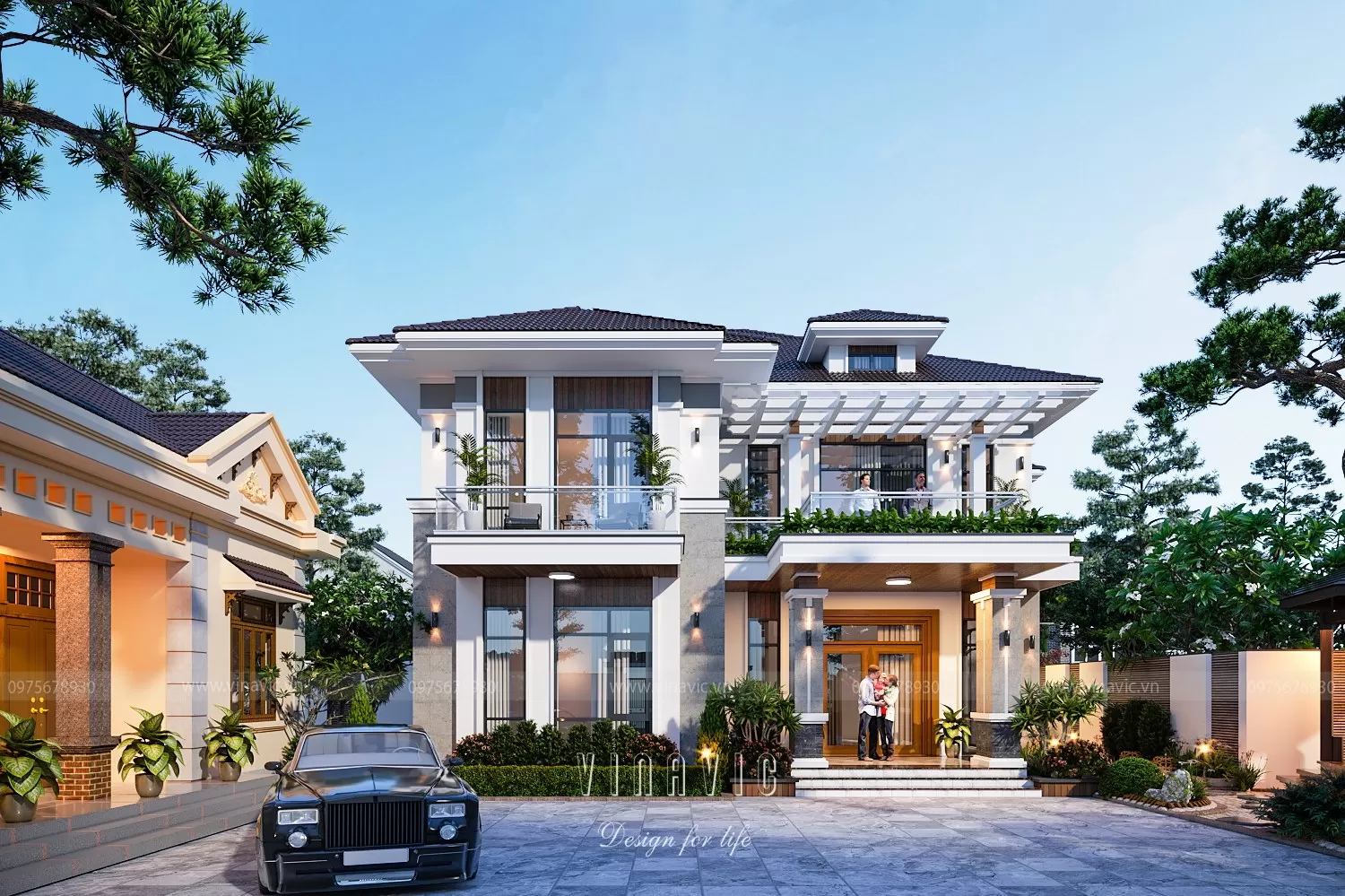 Nhà biệt thự 2 tầng 120m2 5 phòng ngủ – Tối đa công năng cho gia đình đông thành viên