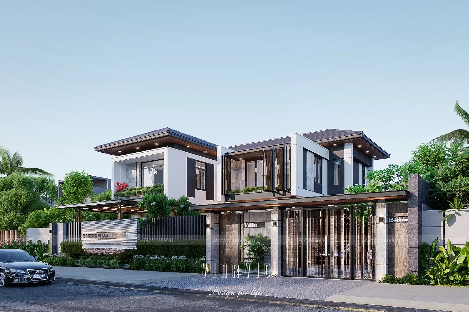 Chi phí xây mẫu nhà 2 tầng mặt tiền 11m mới nhất 2025