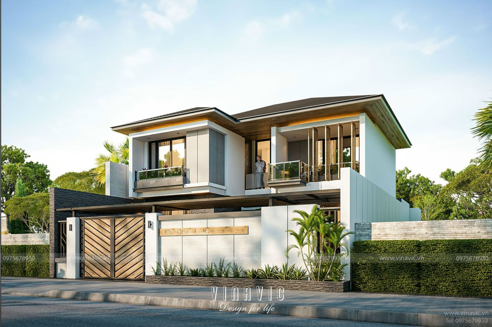 Biệt thự sở hữu hệ thống tường rào bao quanh khuôn viên ấn tượng