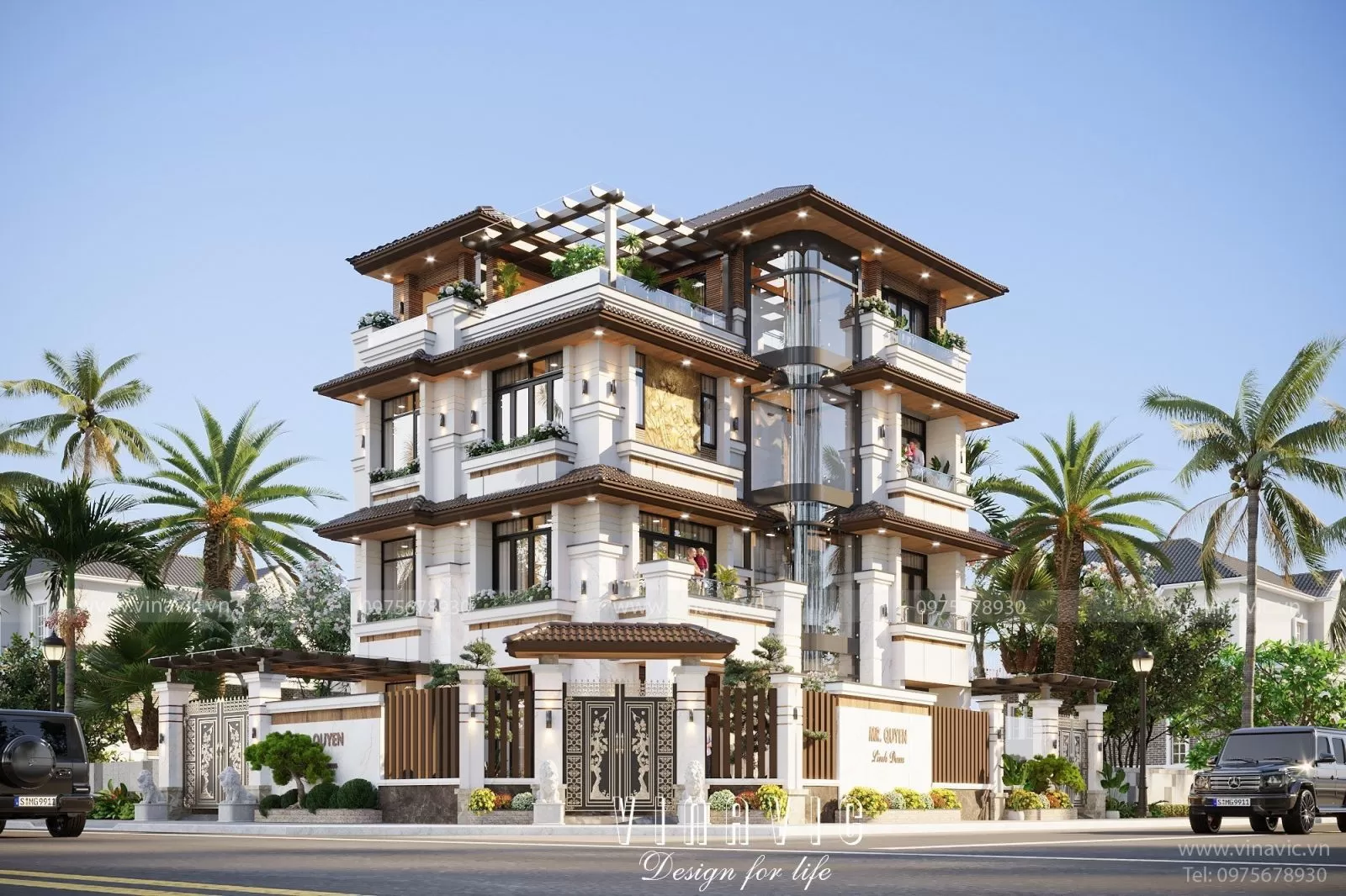 Mẫu nhà 4 tầng 90m2 5 phòng ngủ