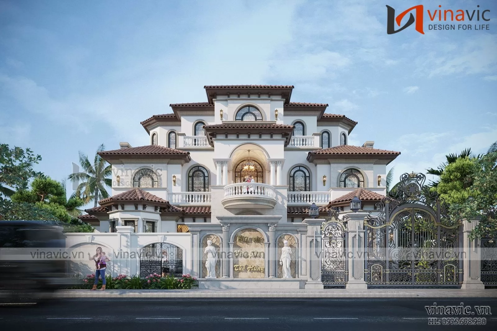 Đánh giá chi tiết biệt thự địa trung hải 3 tầng mái nhật BT2322