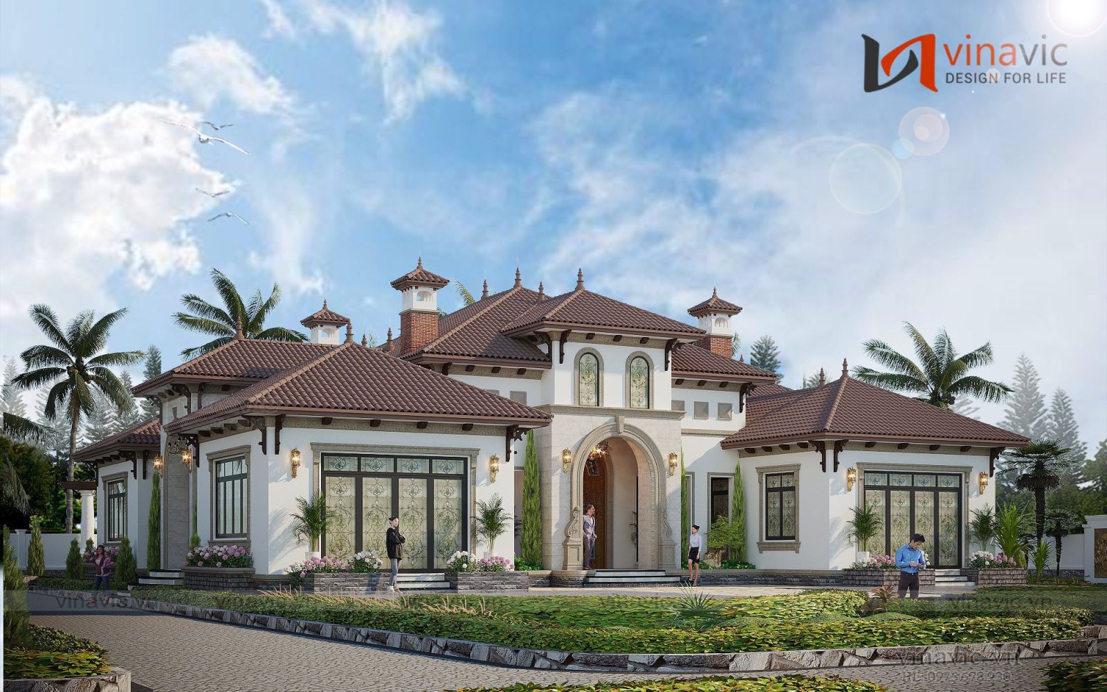 Phối cảnh góc nghiêng biệt thự