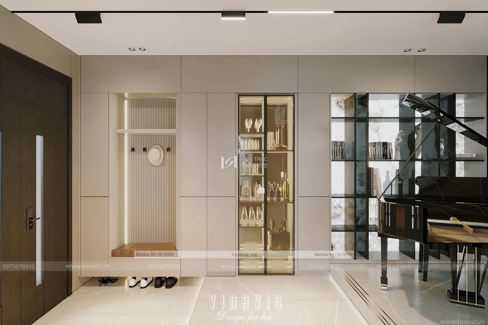 Thiết kế nội thất biệt thự hiện đại nhà chị Hoàng Hà Nội NT2302