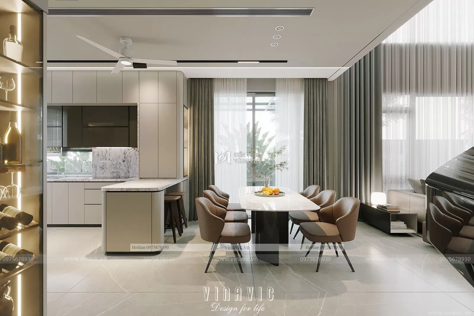 Thiết kế nội thất biệt thự hiện đại nhà chị Hoàng Hà Nội NT2302