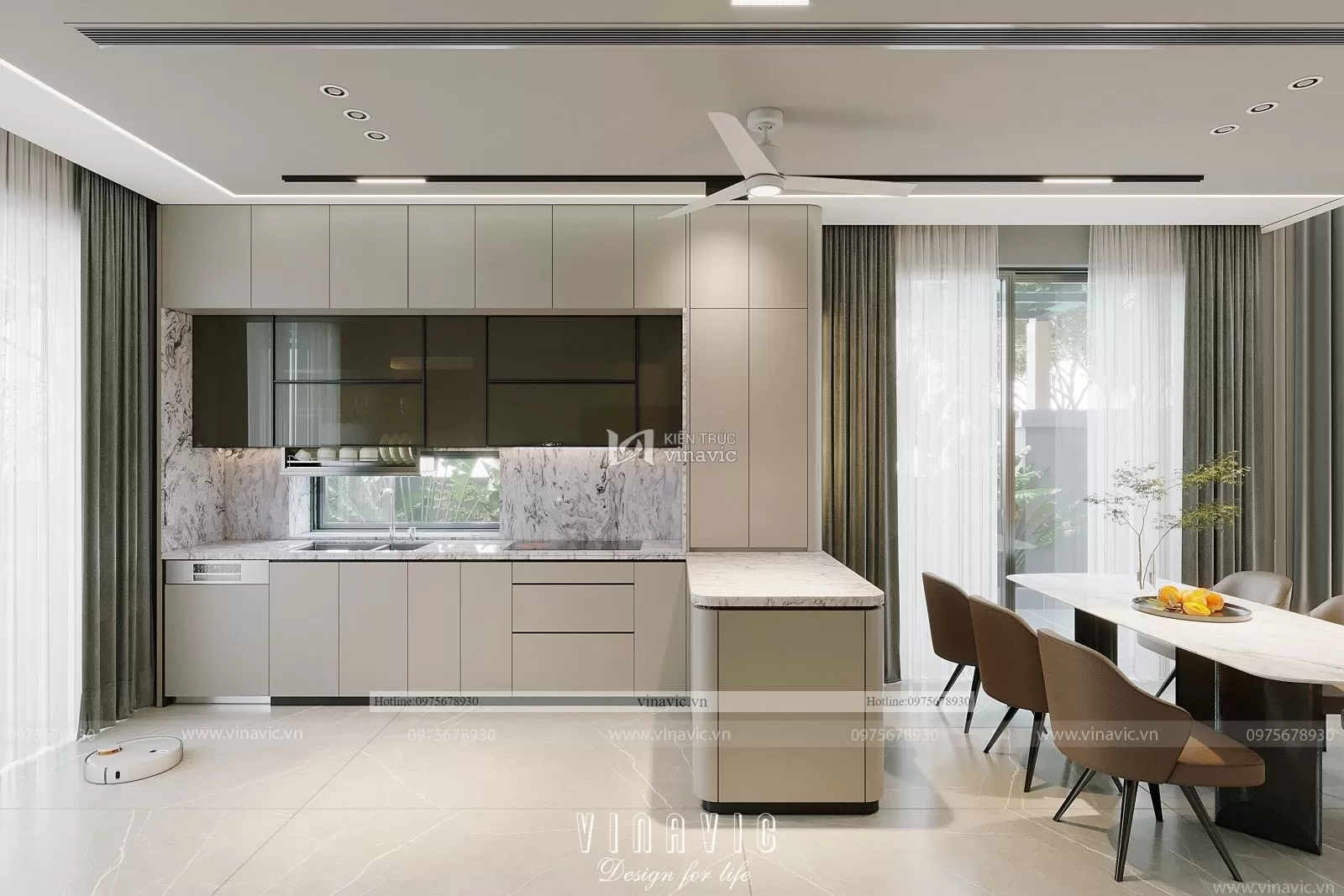 Thiết kế nội thất biệt thự hiện đại nhà chị Hoàng Hà Nội NT2302