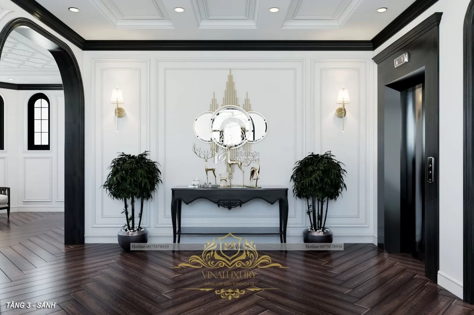 Thiết kế nội thất indochine sang trọng nhà anh Thế Vĩnh Phúc NT2303