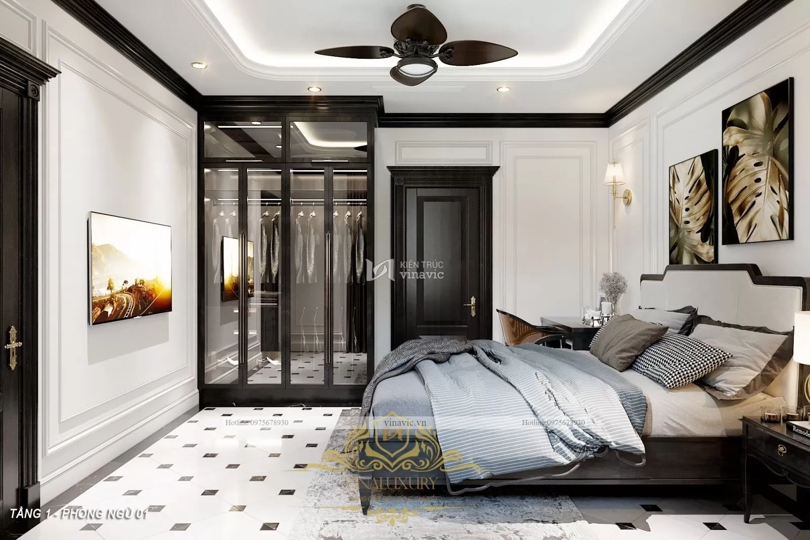 Thiết kế nội thất indochine sang trọng nhà anh Thế Vĩnh Phúc NT2303