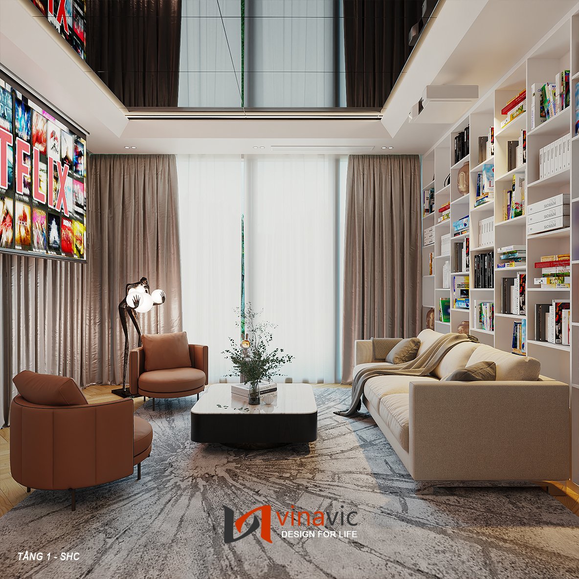 Thiết kế nội thất đẹp thông tầng anh Tuấn Anh Hưng Yên NT2306