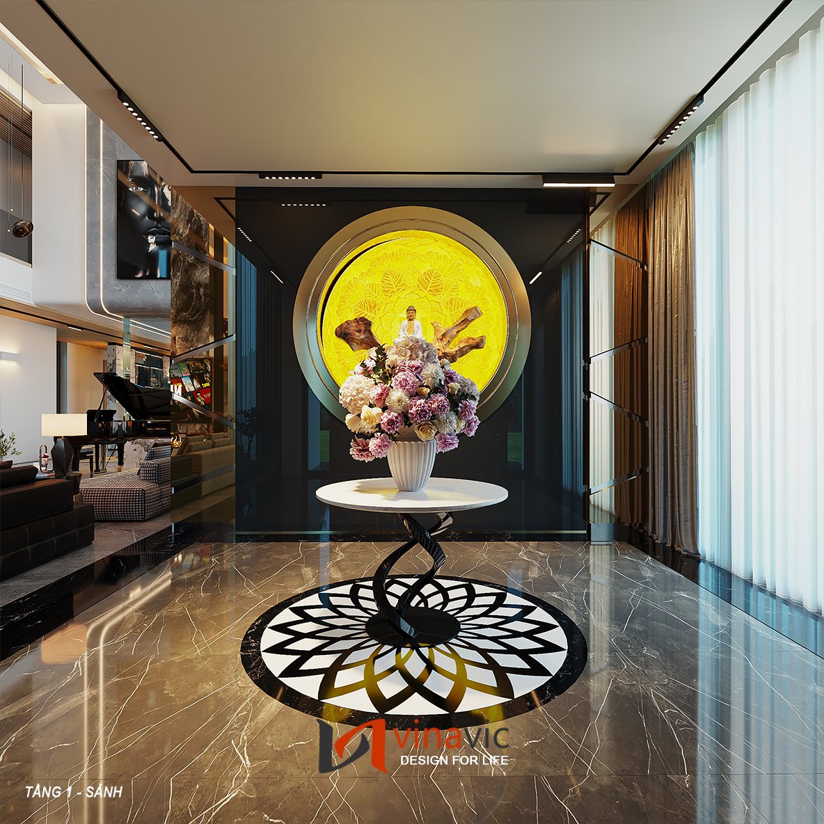 Thiết kế nội thất đẹp thông tầng anh Tuấn Anh Hưng Yên NT2306