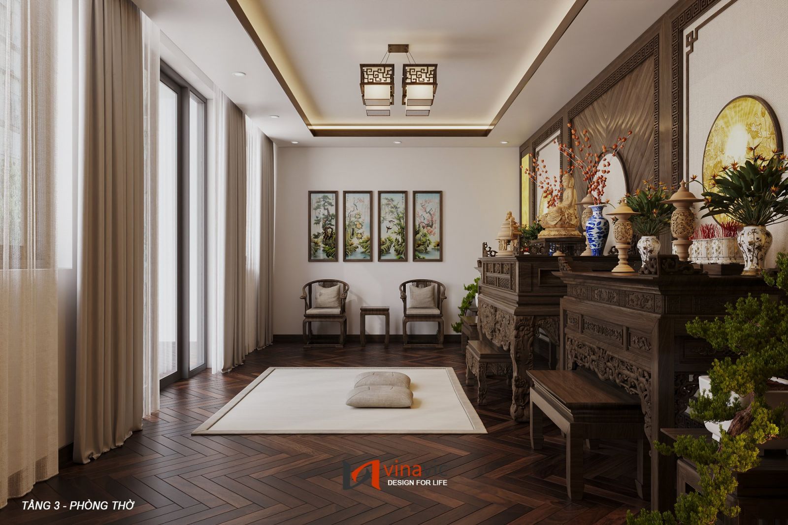 Thiết kế nội thất đẹp thông tầng anh Tuấn Anh Hưng Yên NT2306