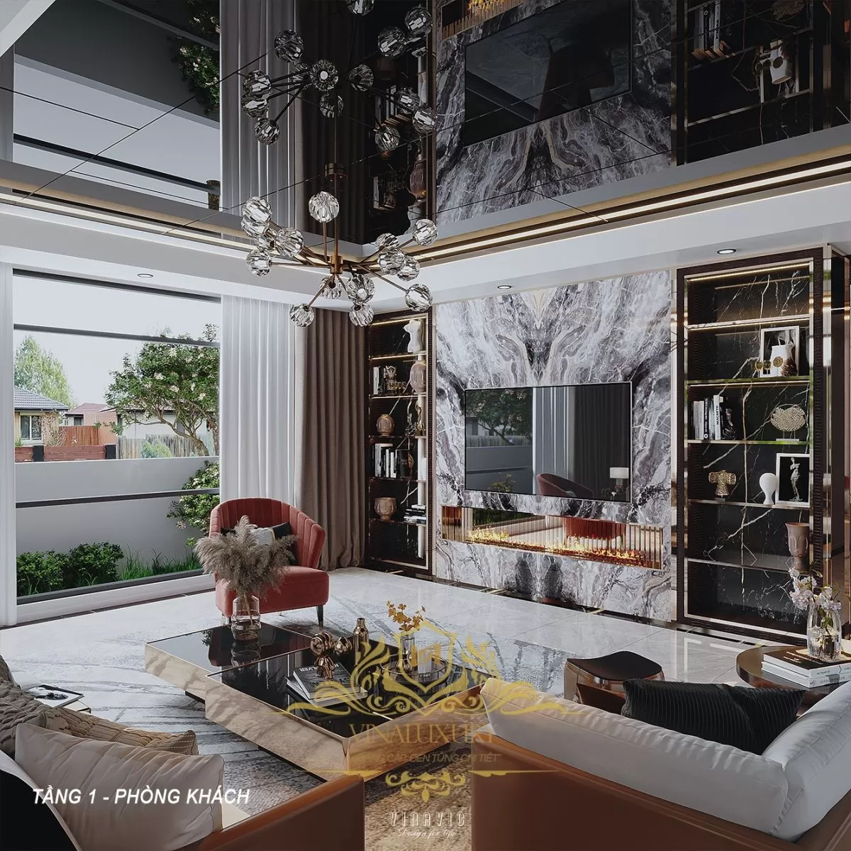 Thiết kế nội thất biệt thự nhà vườn đẹp Anh Thanh Viêng Chăn NT2309