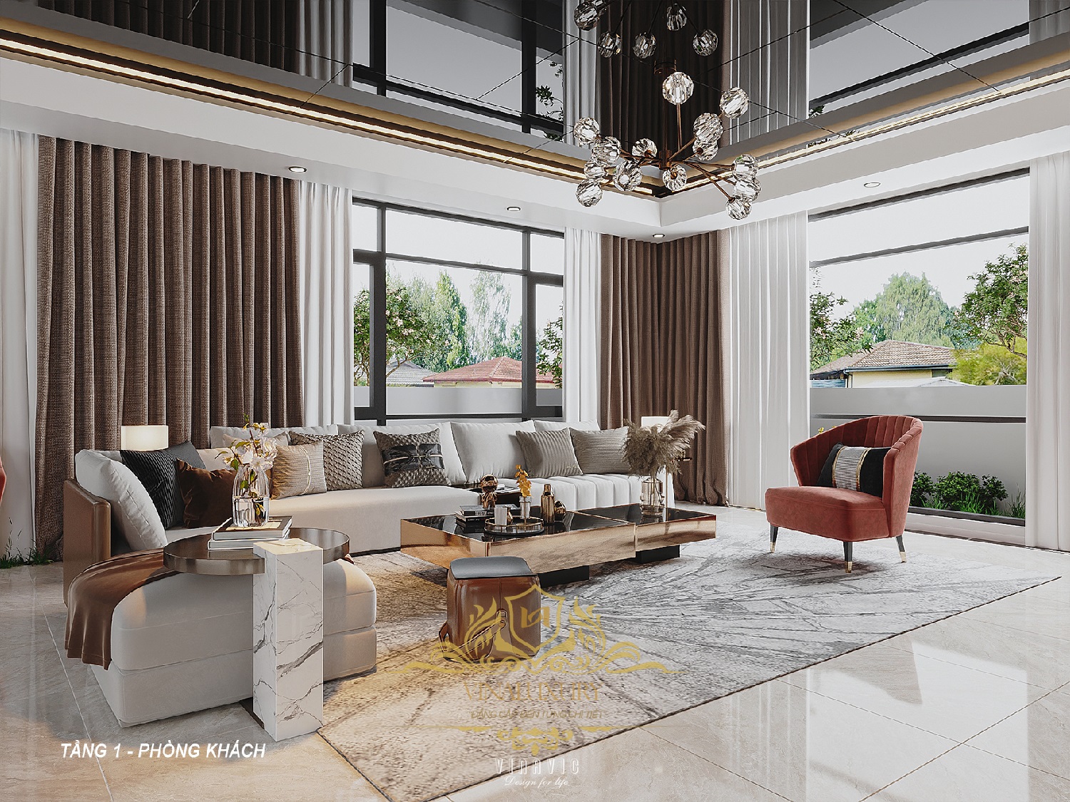 Thiết kế nội thất biệt thự nhà vườn đẹp Anh Thanh Viêng Chăn NT2309