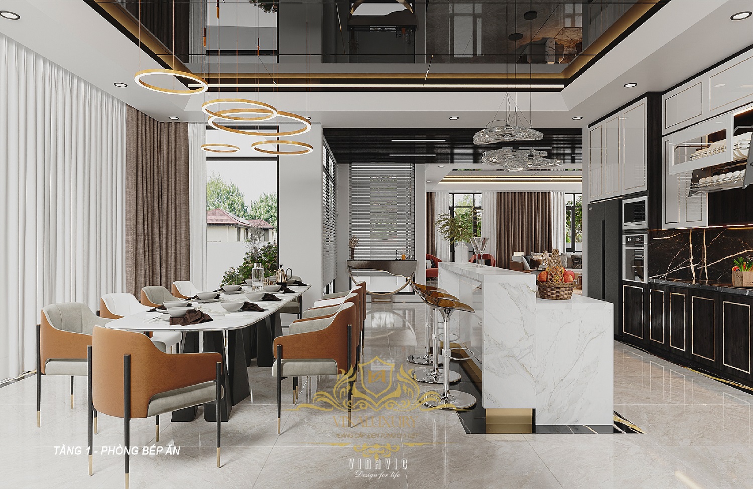 Thiết kế nội thất biệt thự nhà vườn đẹp Anh Thanh Viêng Chăn NT2309