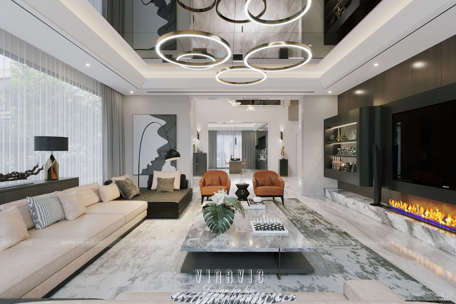 Thiết kế nội thất biệt thự 3 tầng hiện đại (CĐT: Mr Dương-Bắc Giang) NT2310