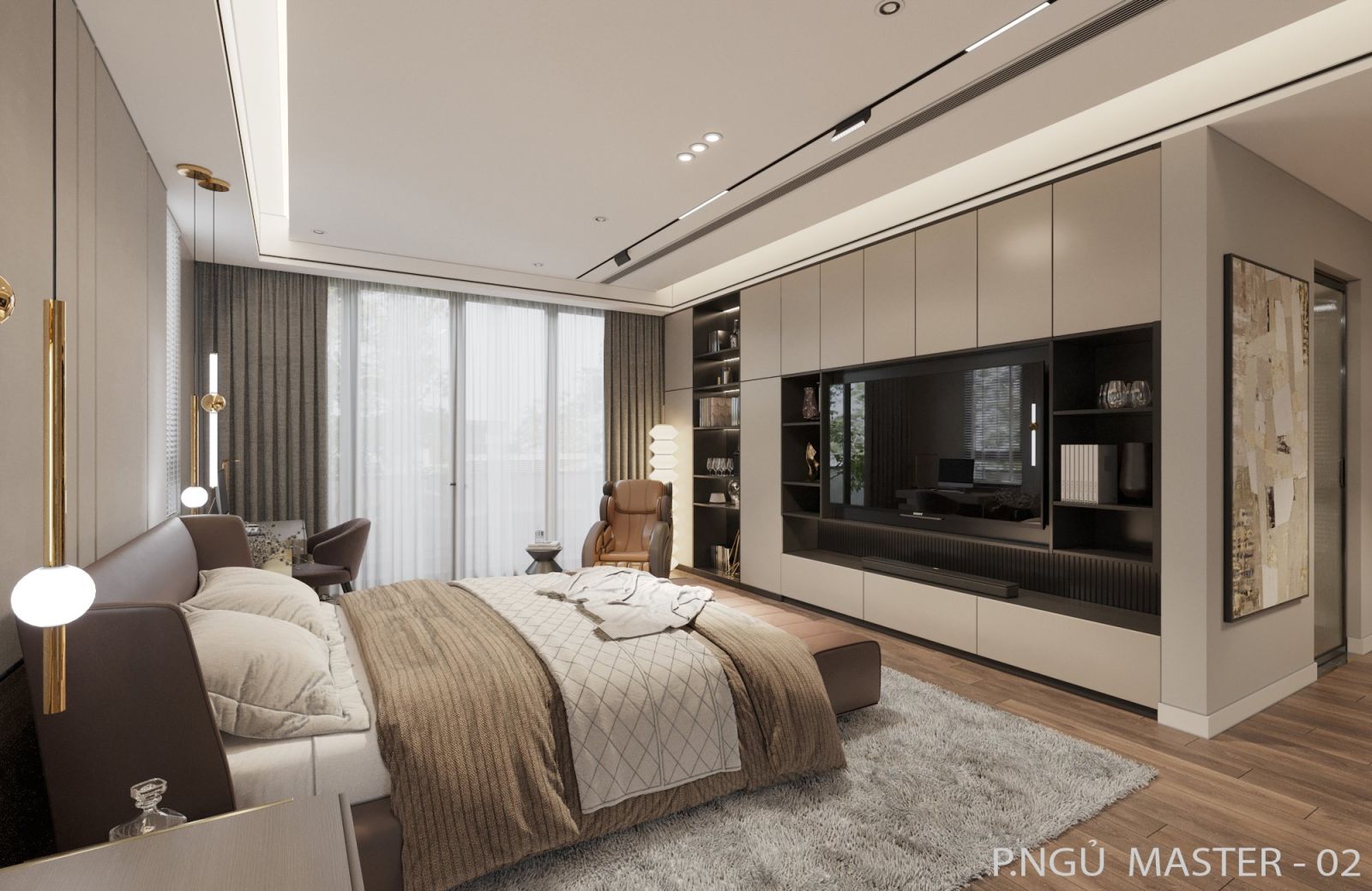 Thiết kế nội thất biệt thự 3 tầng hiện đại (CĐT: Mr Dương-Bắc Giang) NT2310