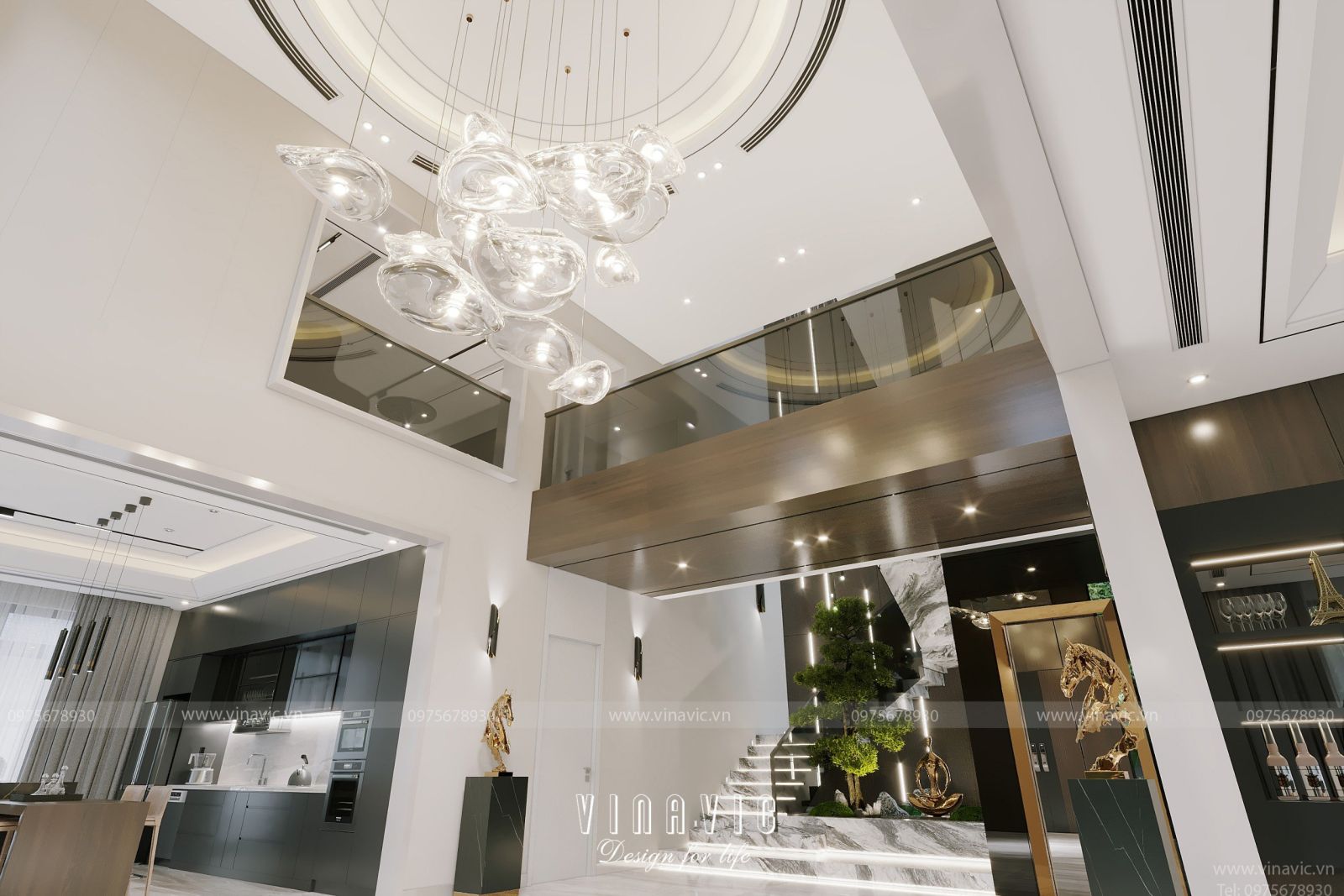 Thiết kế nội thất biệt thự 3 tầng hiện đại (CĐT: Mr Dương-Bắc Giang) NT2310