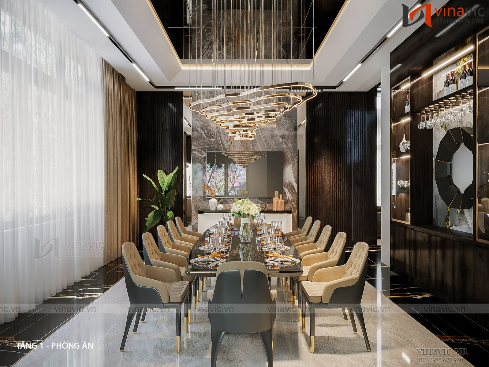 Thiết kế nội thất biệt thự 2 tầng hiện đại (CĐT: Mr Dũng - Vĩnh Phúc) NT2311